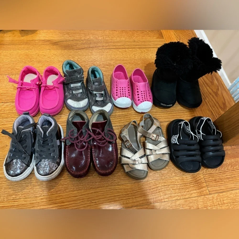 Bundle of 8 Pairs of Shoes: UGGS, Sandals, Sneakers, Zara